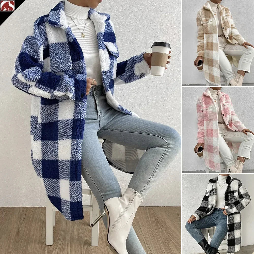 Marla Checkered Teddy Jacket