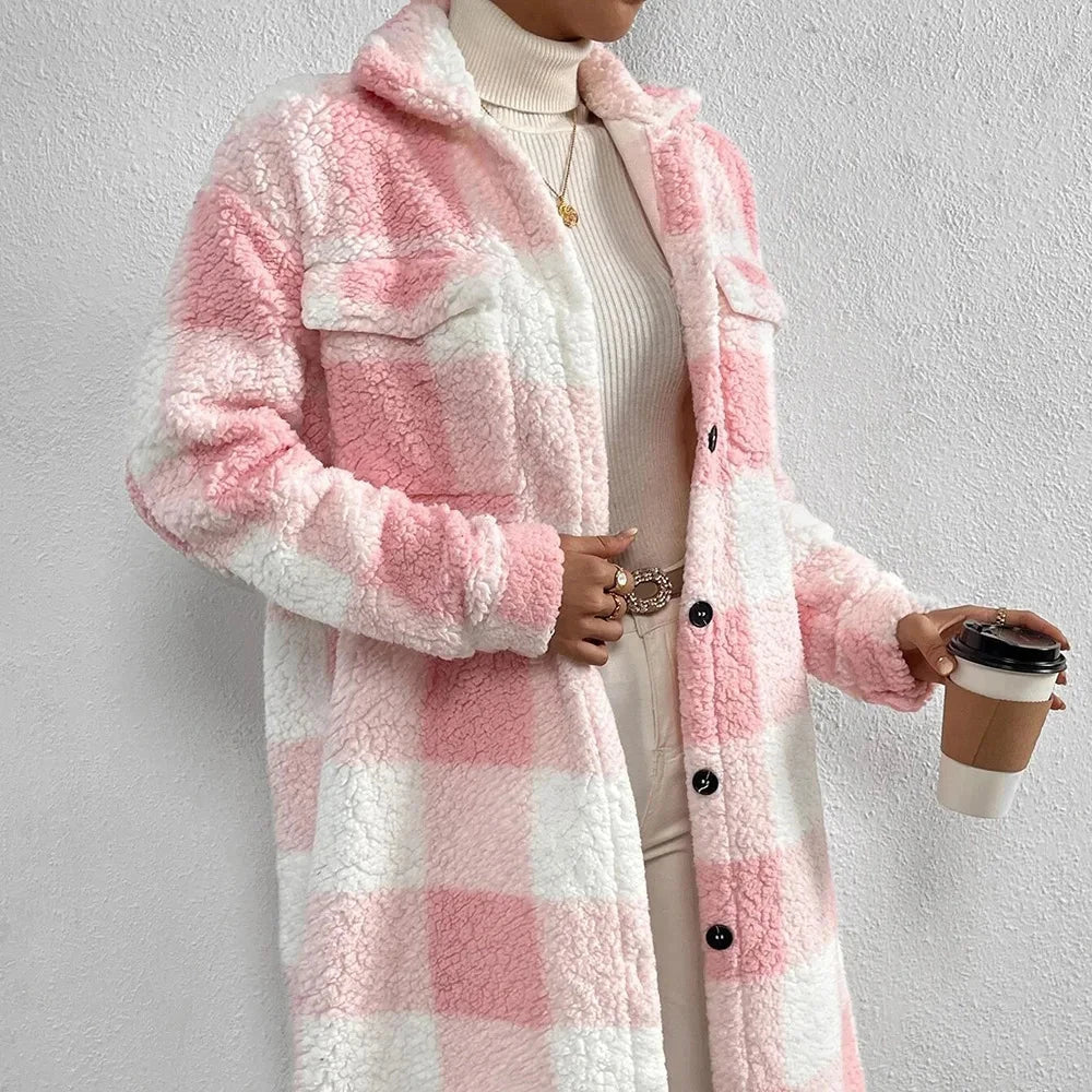 Marla Checkered Teddy Jacket