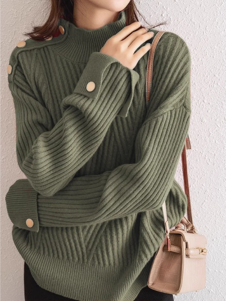 Elona High-Neck Ribbed Sweater