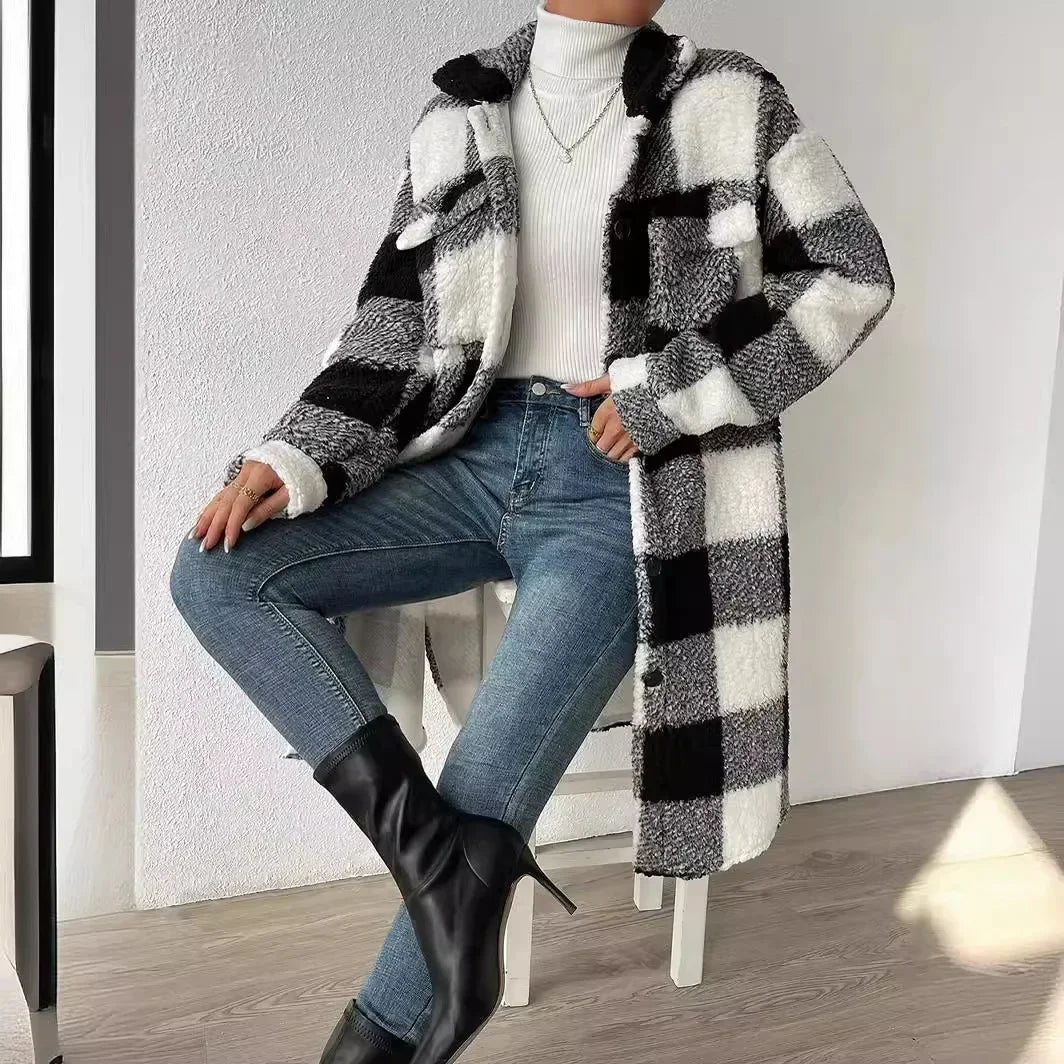 Marla Checkered Teddy Jacket