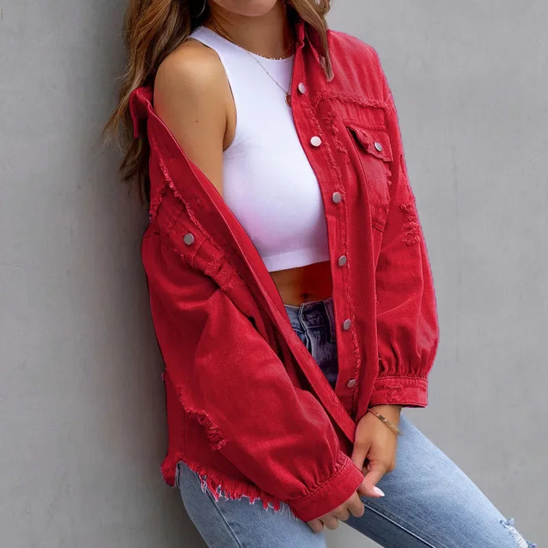 Rebel Distressed Denim Overshirt