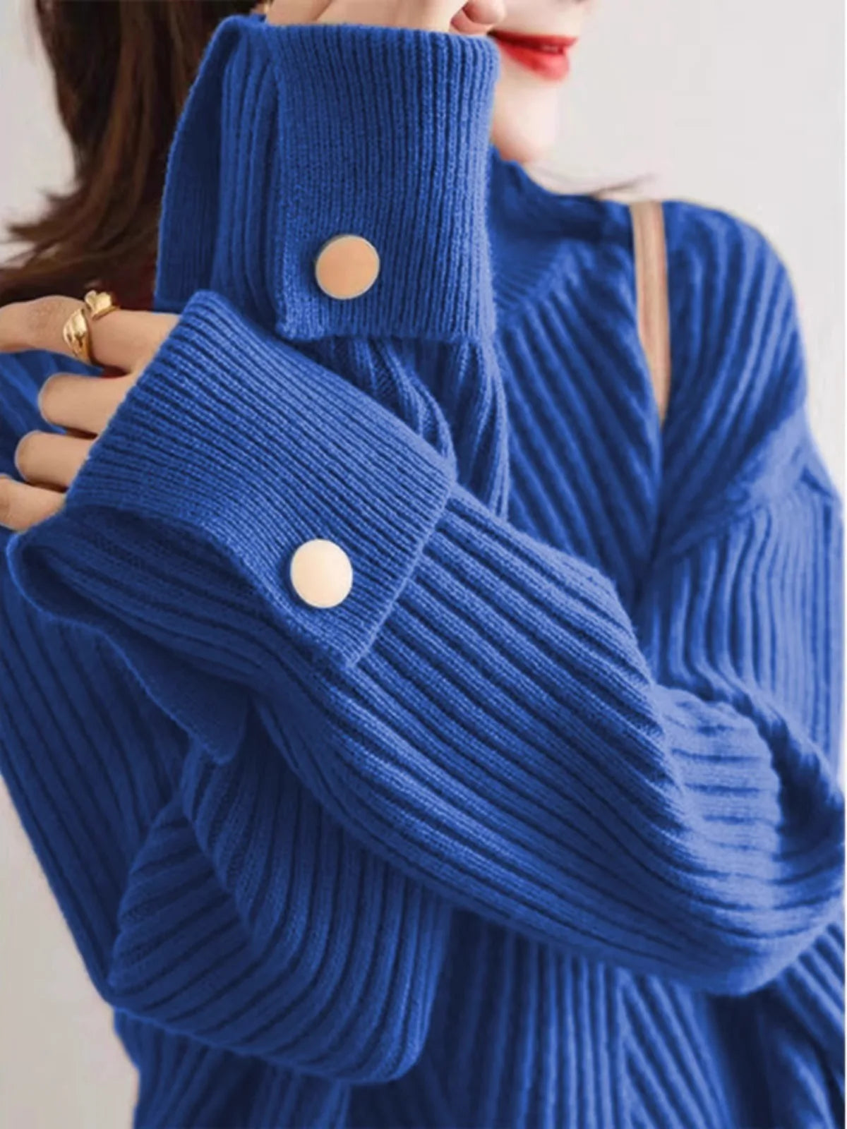 Elona High-Neck Ribbed Sweater