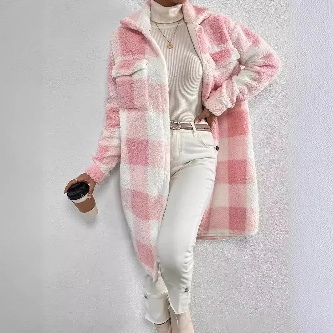 Marla Checkered Teddy Jacket