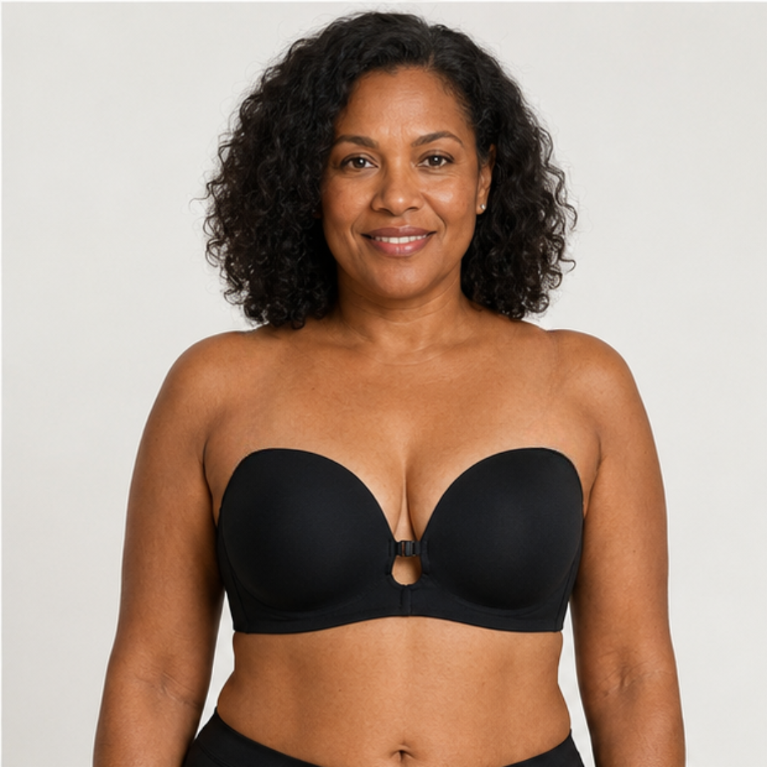 Soutien-gorge push-up sans bretelles à fermeture frontale