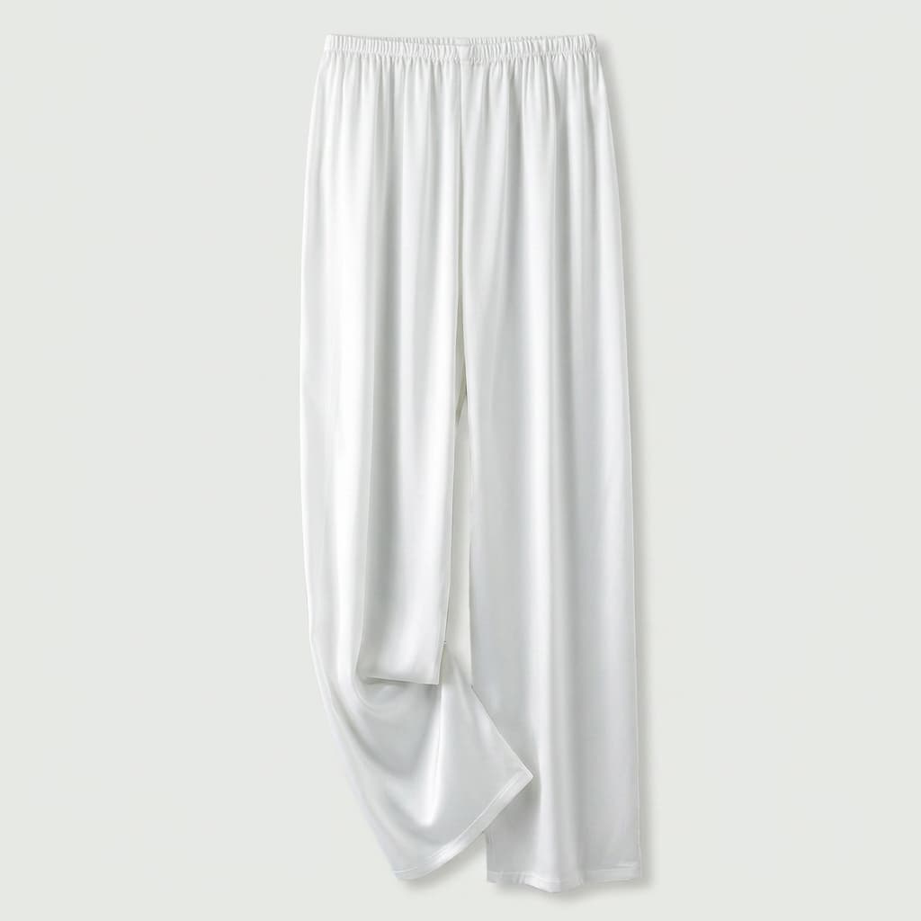 Vivienne | Lace-Trim Satin Pajama Set