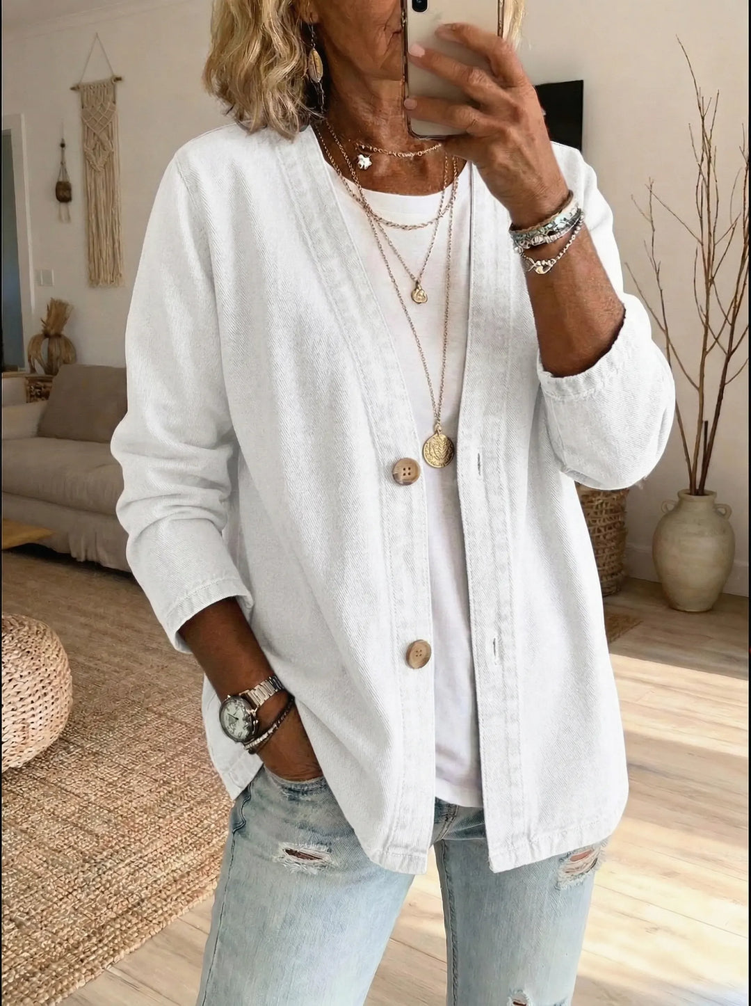 Dariah - Denim Button Coat