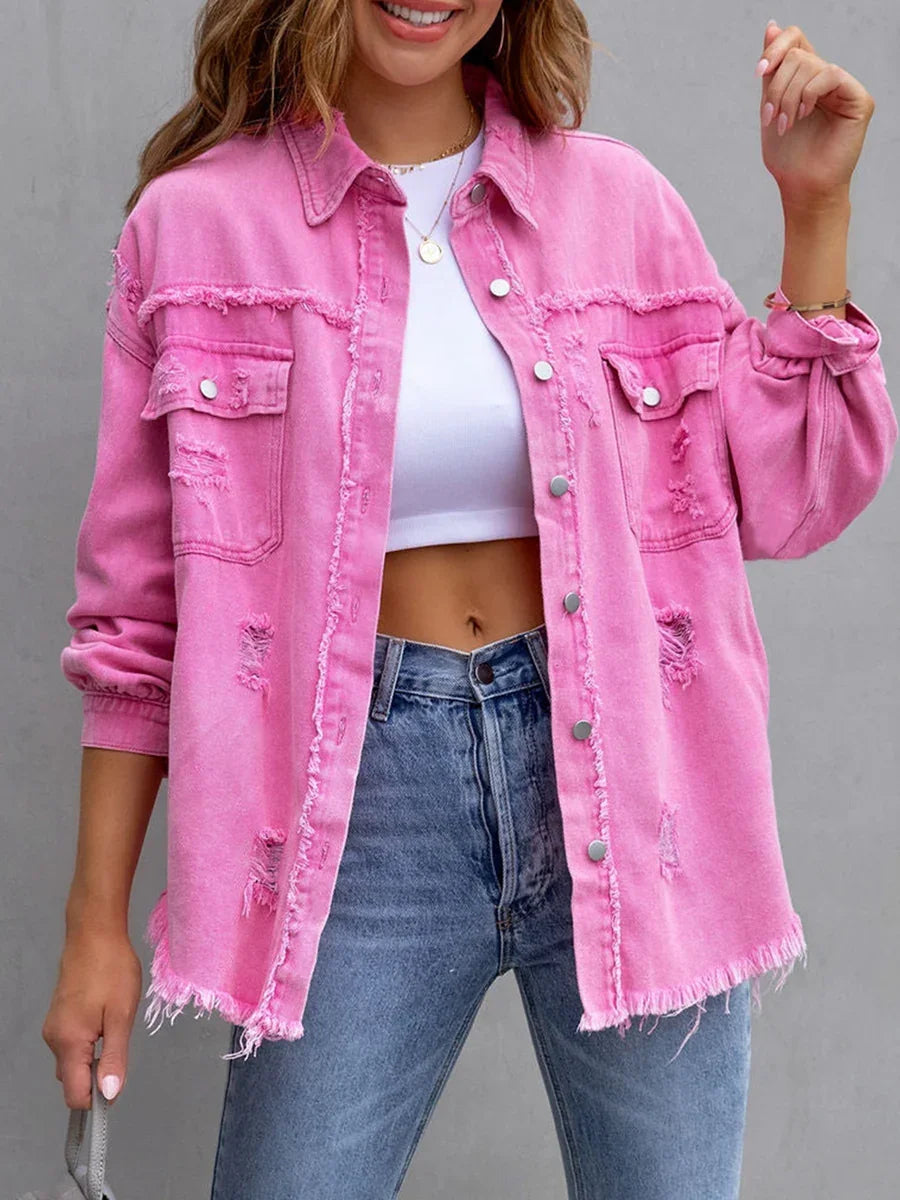 Rebel Distressed Denim Overshirt