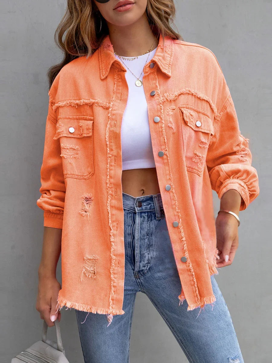 Rebel Distressed Denim Overshirt
